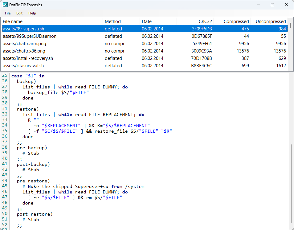 DotFix ZIP Forensics - Firmware recovery