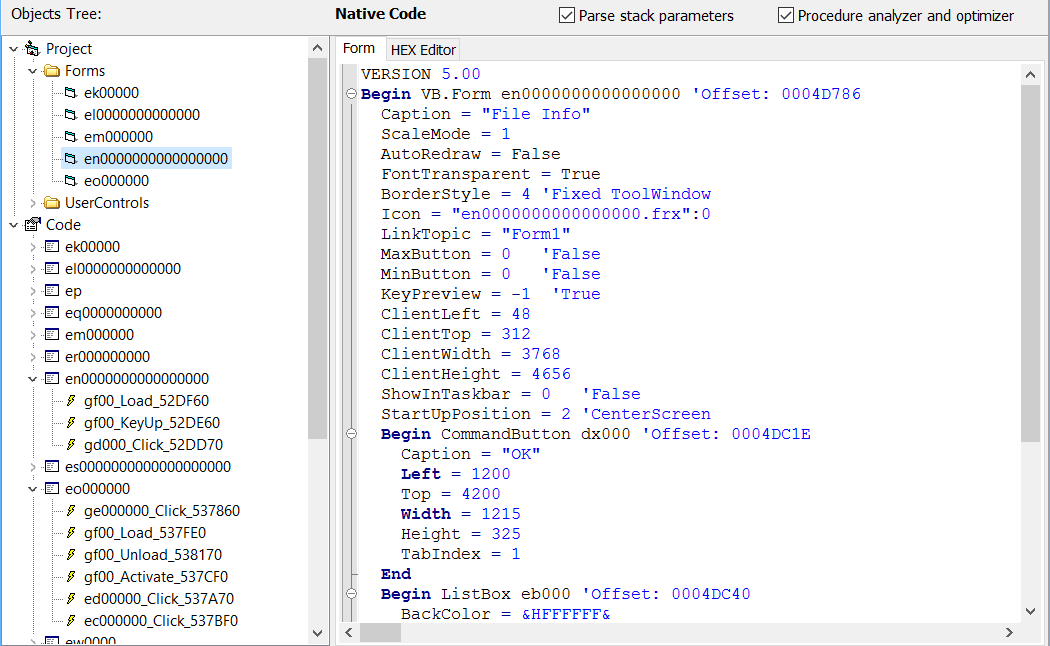 DotFix NiceProtect - Visual Basic after obfuscation