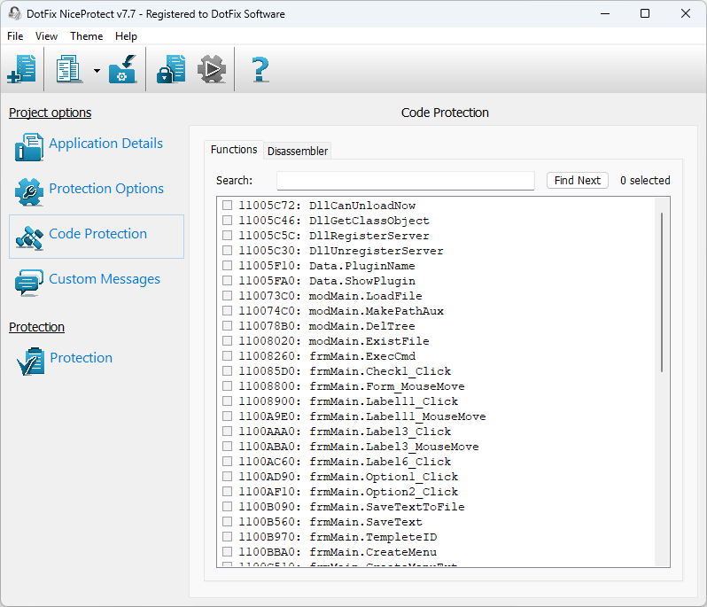 DotFix NiceProtect protects Visual Basic 6.0 compiled code via MAP file