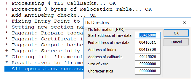 DotFix NiceProtect supports TLS callbacks