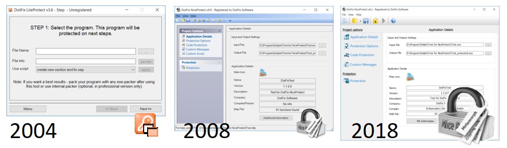 DotFix NiceProtect History