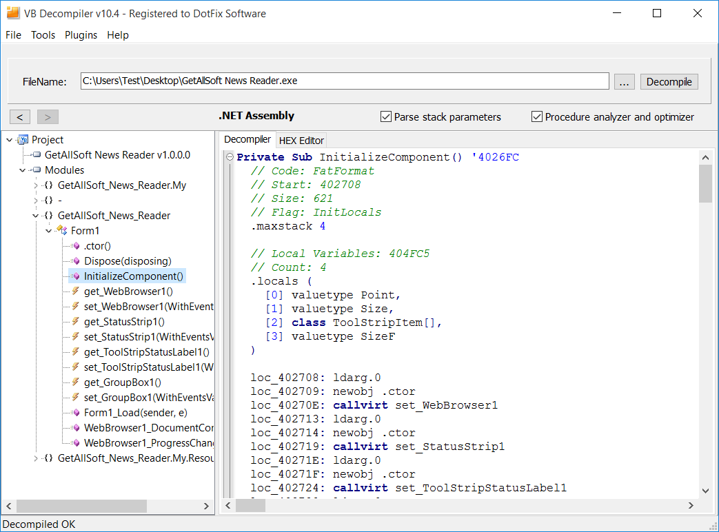 VB Decompiler has many improvements in the disassembler of .NET applications