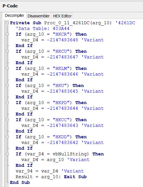 VB Decompiler - Ability to disable the displaying of memory addresses in Visual Basic P-Code