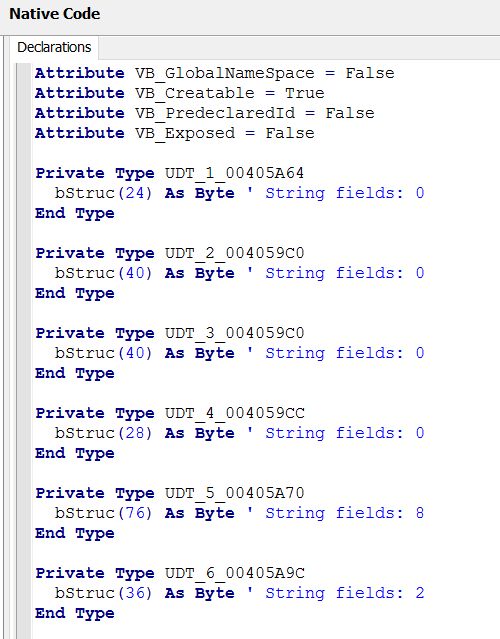 VB Decompiler declare user-defined types