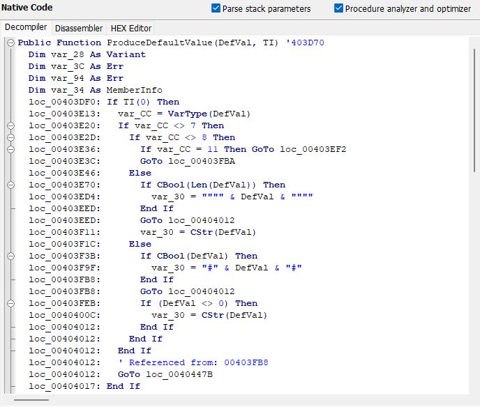 VB Decompiler new parser for If ... Else ... End If statements