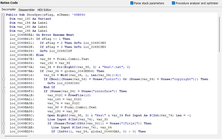 VB Decompiler new parser for If statements in Visual Basic applications